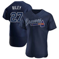 harde A.Braves #27 Austin Riley Player Navy Authentic Alternate Team Stitched Jerseys