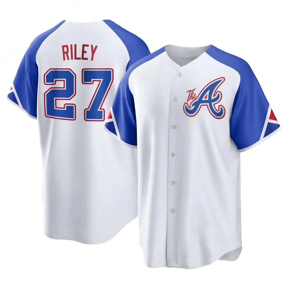harde A.Braves #27 Austin Riley Player White Replica City Connect Stitched Jerseys