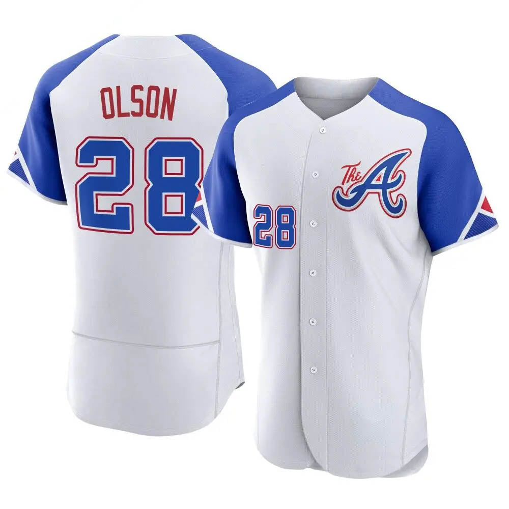 harde A.Braves #28 Matt Olson Player White Authentic City Connect Stitched Jerseys