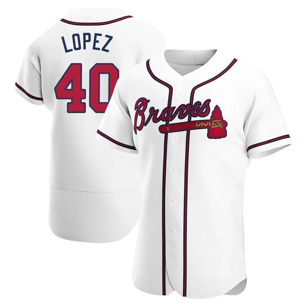 harde A.Braves #40 Reynaldo Lopez player White Authentic Home Stitched Jerseys