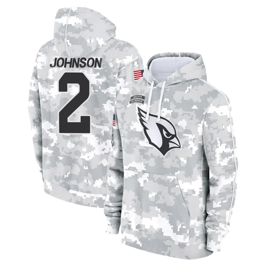 harde A.Cardinals #2 Will Johnson Player Camo Salute to Service Hoodies Stitched Jerseys