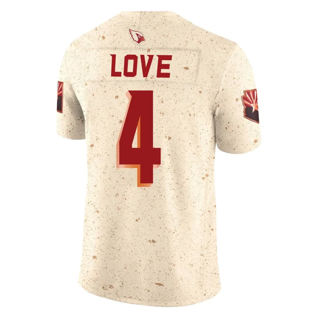 harde A.Cardinals #4 Jeremiyah Love Player Cream Rivalries Collection Vapor Limited Home Game Stitched Jerseys
