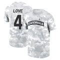 harde A.Cardinals #4 Jeremiyah Love Player Salute to Service Hoodies & T-Shirts Football Jerseys
