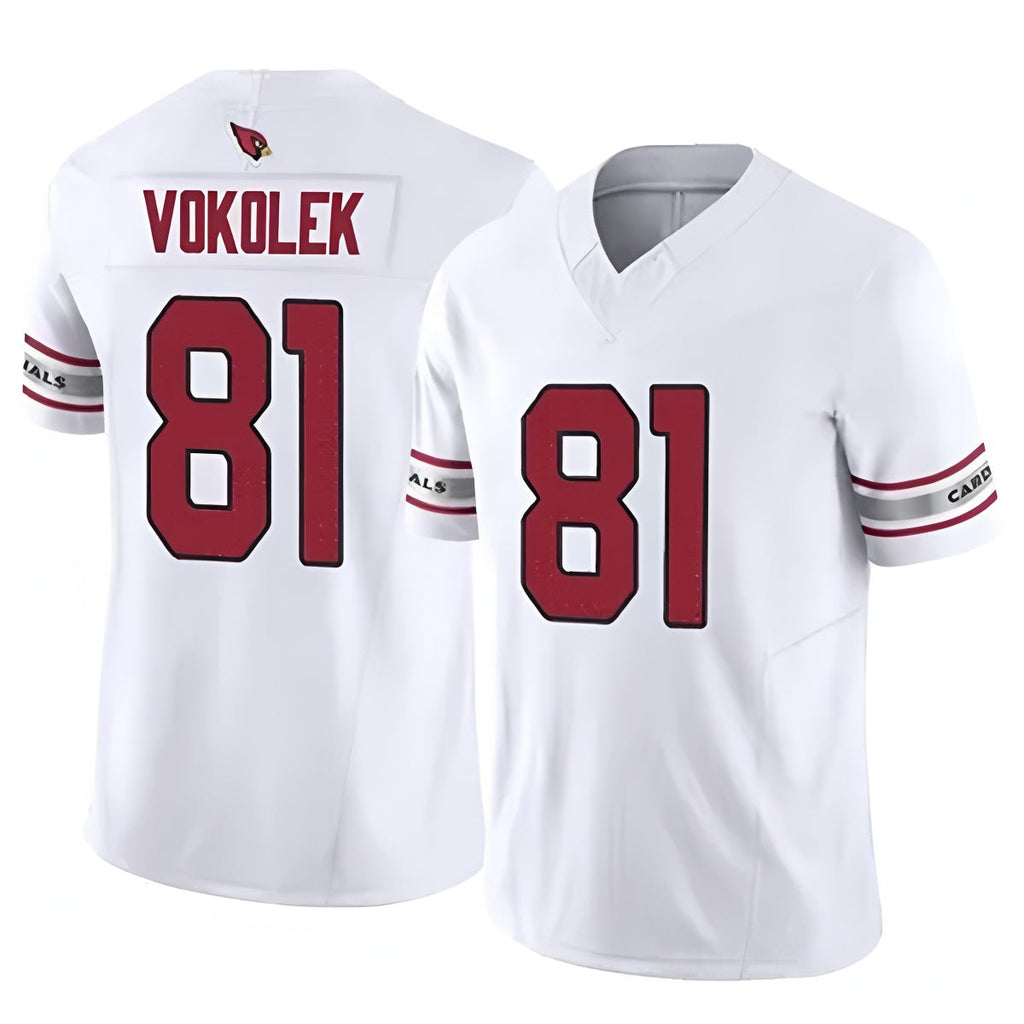 harde A.Cardinals #81 Travis Vokolek Player White Home Game Stitched Jerseys