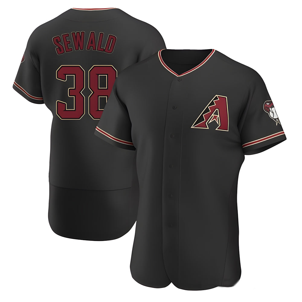harde A.Diamondbacks #38 Paul Sewald Player  Black Alternate Authentic Stitched Jersey