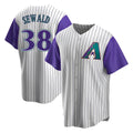 harde A.Diamondbacks #38 Paul Sewald Player  Cream Purple Alternate Cooperstown Collection Stitched Jersey