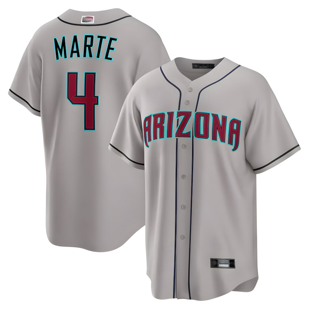 harde A.Diamondbacks #4 Ketel Marte Player Gray Home Game Stitched Jerseys