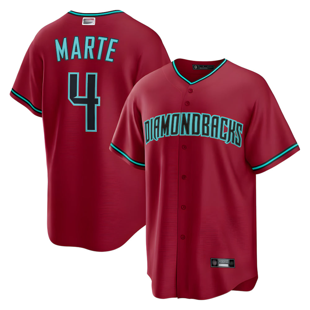 harde A.Diamondbacks #4 Ketel Marte Player Red Home Replica Stitched Jerseys