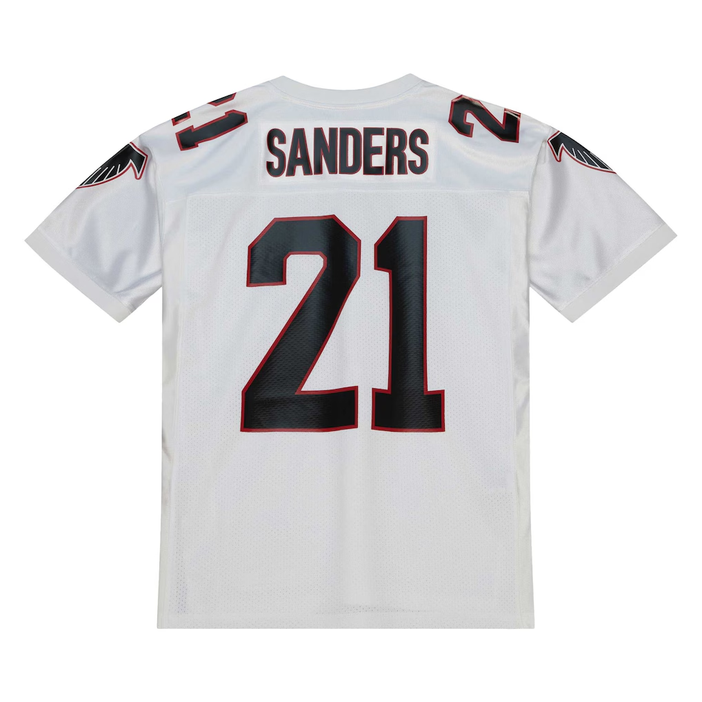harde A.Falcons 1991 #21 Deion Sanders Mitchell & Ness White Authentic Throwback Retired Player Stitched Puhic Jersey