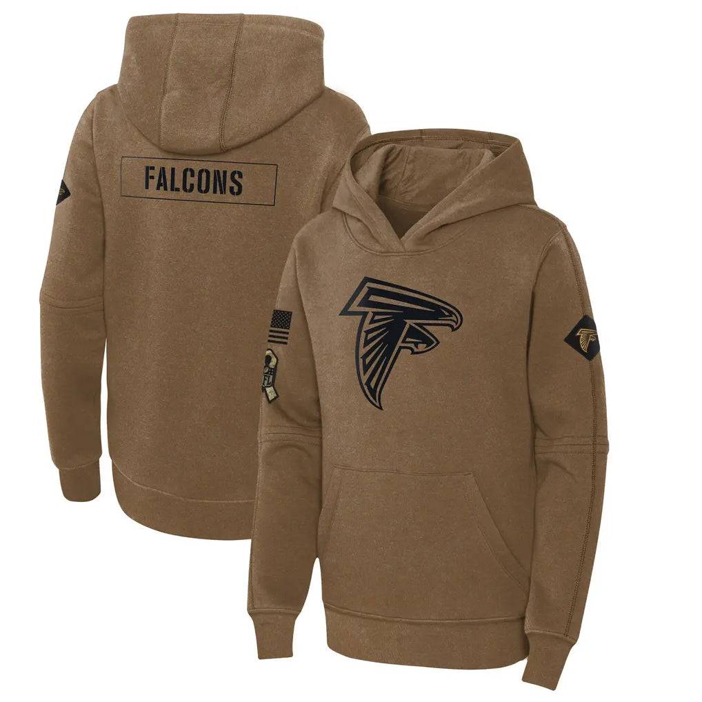 harde A.Falcons Brown Salute to Service Limited Hoodie Blank Player Stitched Jerseys