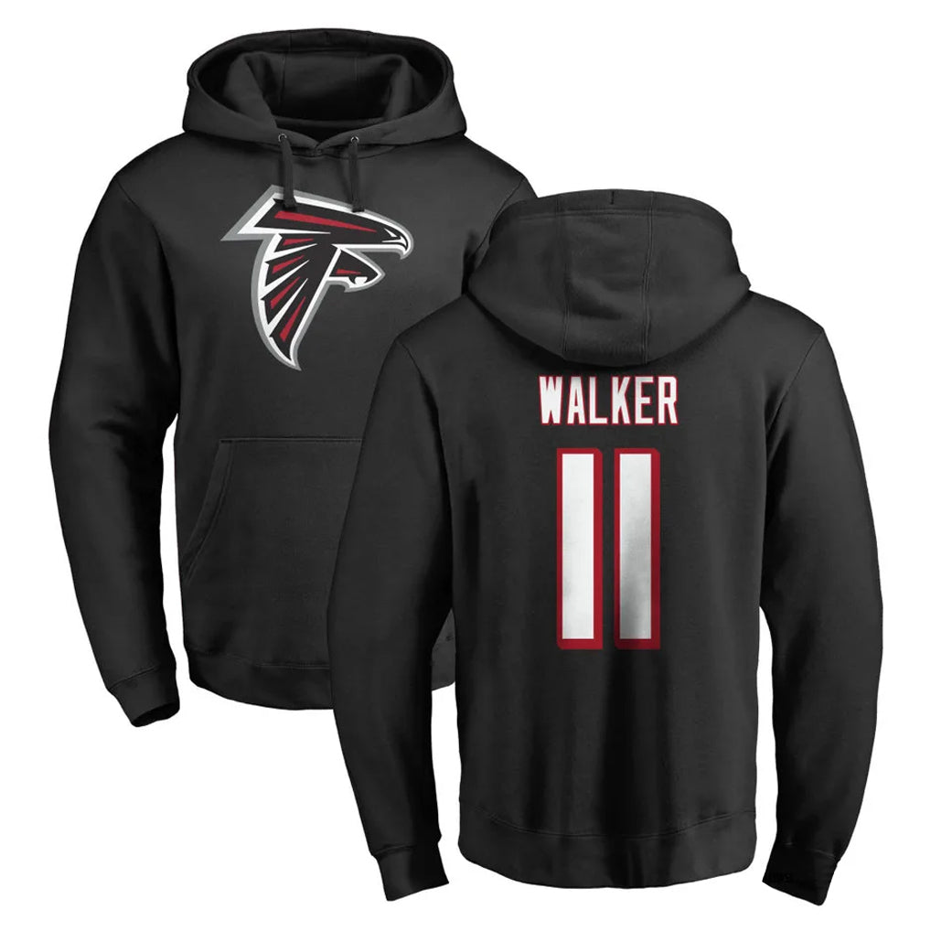 harde A.Falcons #11 Jalon Walker Player Black Salute to Service Hoodies Stitched Jerseys