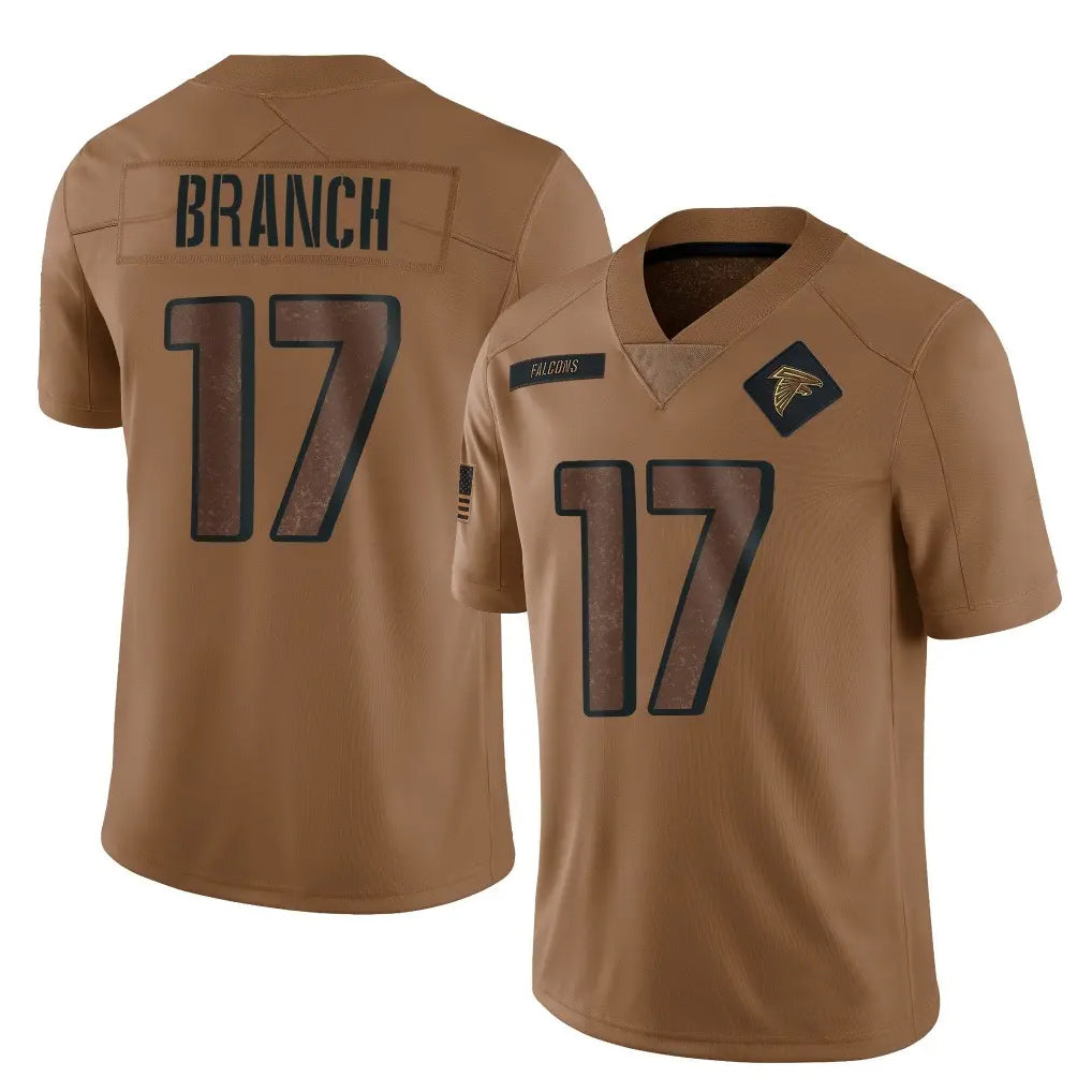 harde A.Falcons #17 Zachariah Branch Player Brown Salute To Service Limited Stitched Jerseys