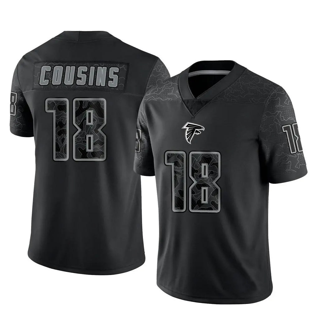 harde A.Falcons #18 Kirk Cousins Player Black RFLCTV Limited Stitched Jerseys