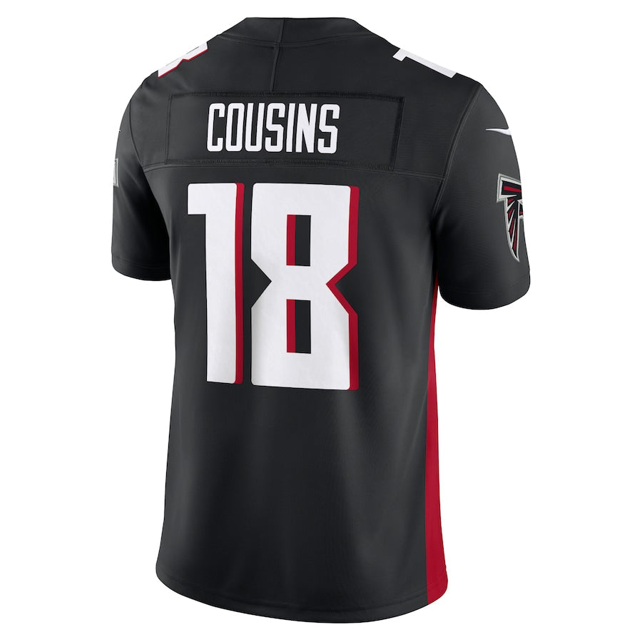 harde A.Falcons #18 Kirk Cousins Player Black Vapor F.U.S.E. Limited Stitched Jerseys