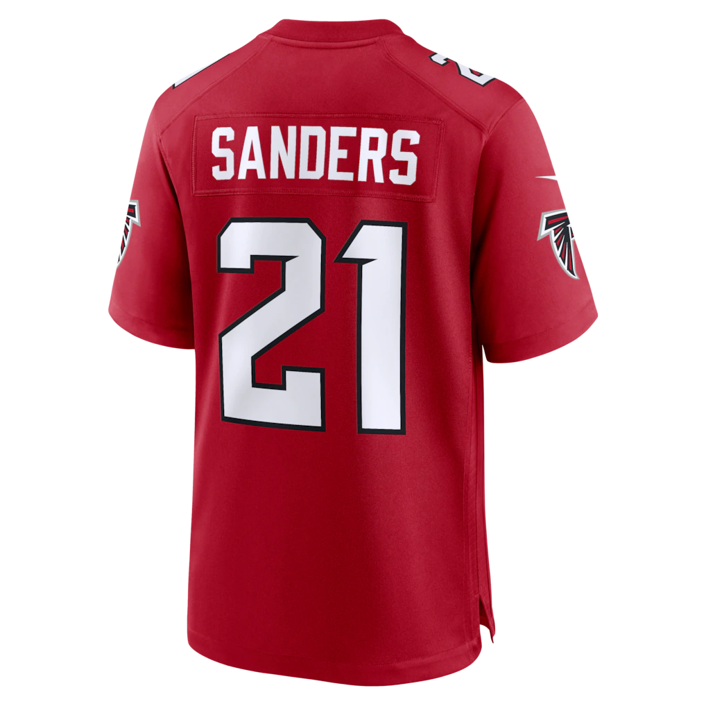 harde A.Falcons #21 Deion Sanders Red Retired Player Game Stitched Jerseys