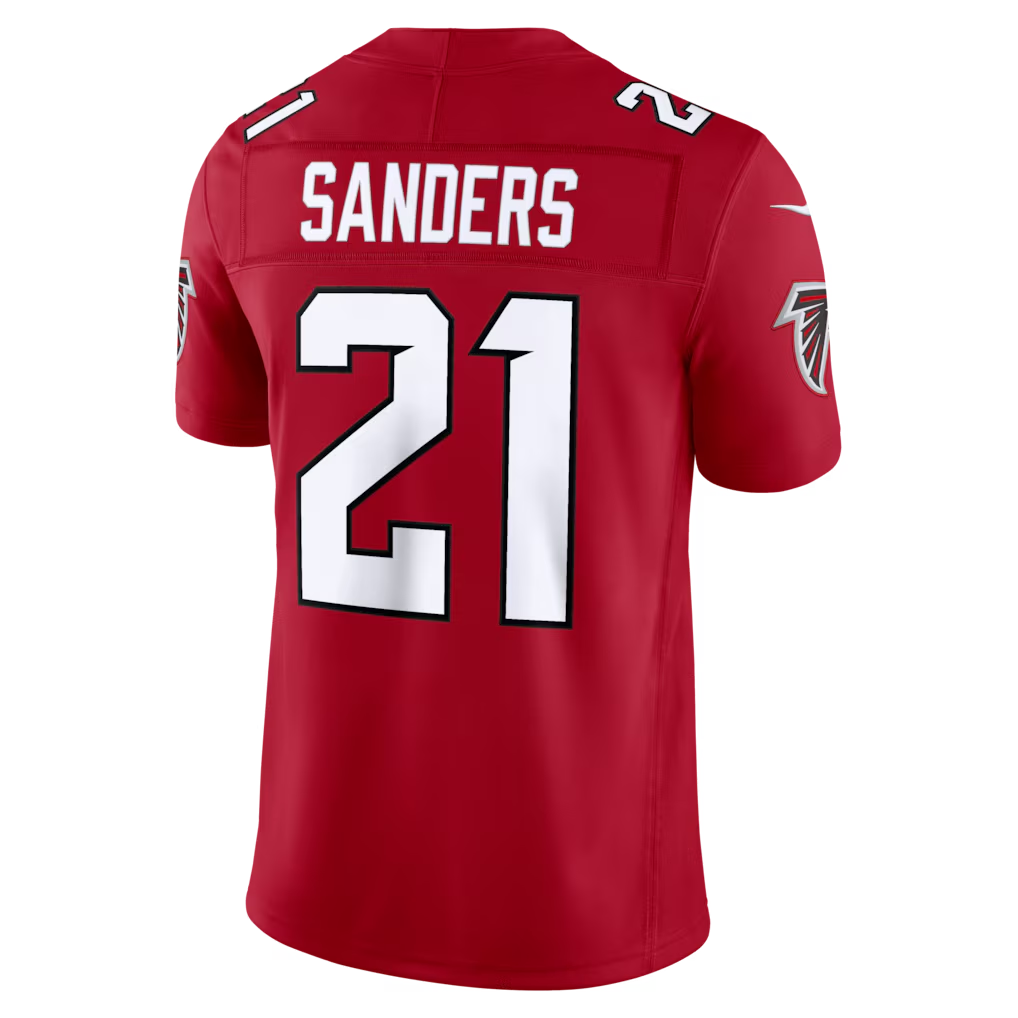harde A.Falcons #21 Deion Sanders Red Vapor F.U.S.E. Stitched Retired Limited Stitched Jerseys