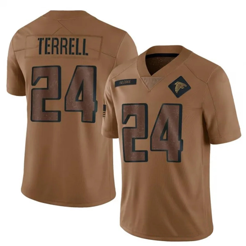 harde A.Falcons #24 A.J. Terrell Jr. Player Brown Salute To Service Limited Stitched Jerseys