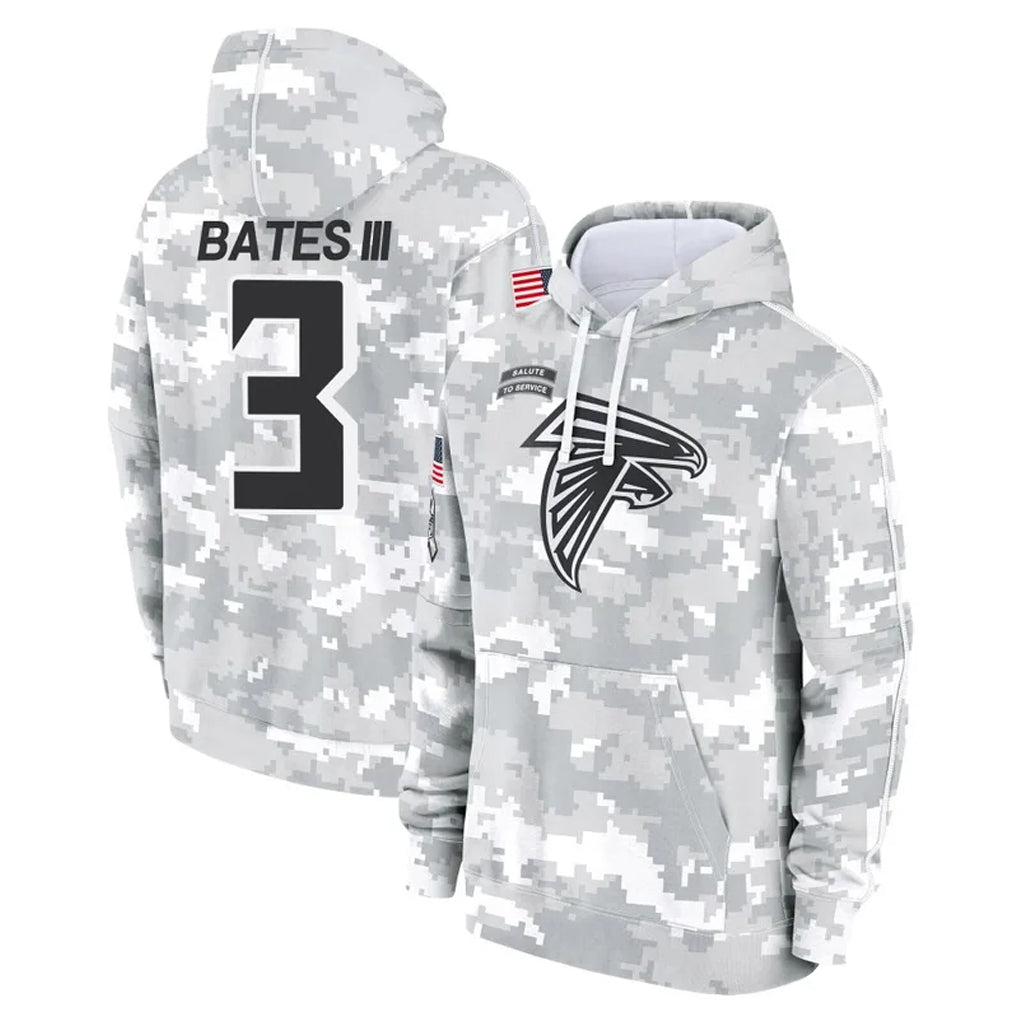 harde A.Falcons #3 Jessie Bates III Player Camo Arctic Salute to Service Hoodies Limited Stitched Jerseys