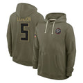 harde A.Falcons #5 Drake London Player Olive 2025 Salute to Service Hoodies Stitched Jerseys