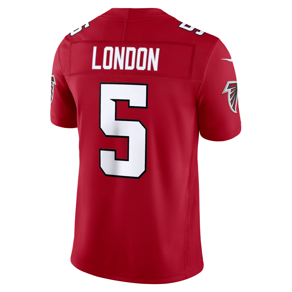 harde A.Falcons #5 Drake London Red Team Vapor F.U.S.E. Limited Stitched Jerseys