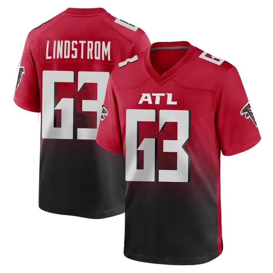 harde A.Falcons #63 Chris Lindstrom Player Red Home Game Stitched Jerseys
