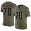 harde A.Falcons #70 Jake Matthews Player Olive Salute To Service Limited Stitched Jerseys