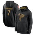 harde A.Falcons #7 Bijan Robinson Player Black Salute to Service Pullover Hoodies Stitched Jerseys
