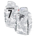 harde A.Falcons #7 Bijan Robinson Player Camo Arctic Salute to Service Hoodies Limited Stitched Jerseys