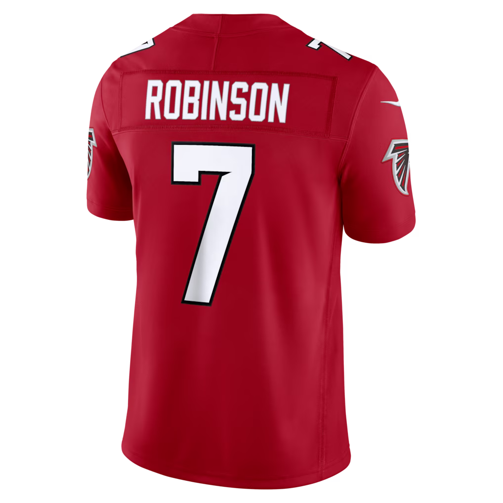 harde A.Falcons #7 Bijan Robinson Red Team Vapor F.U.S.E. Stitched Limited Jerseys