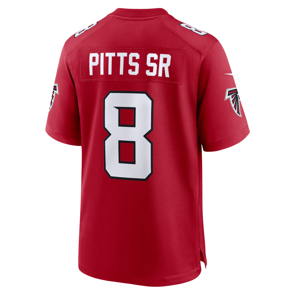 harde A.Falcons #8 Kyle Pitts Sr. Red Game Stadium Jerseys