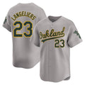 harde Athletics #23 Shea Langeliers Player Gray Limited Away Stitched Jersey
