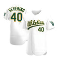 harde Athletics #40 Luis Severino player White Authentic Home Stitched Jersey