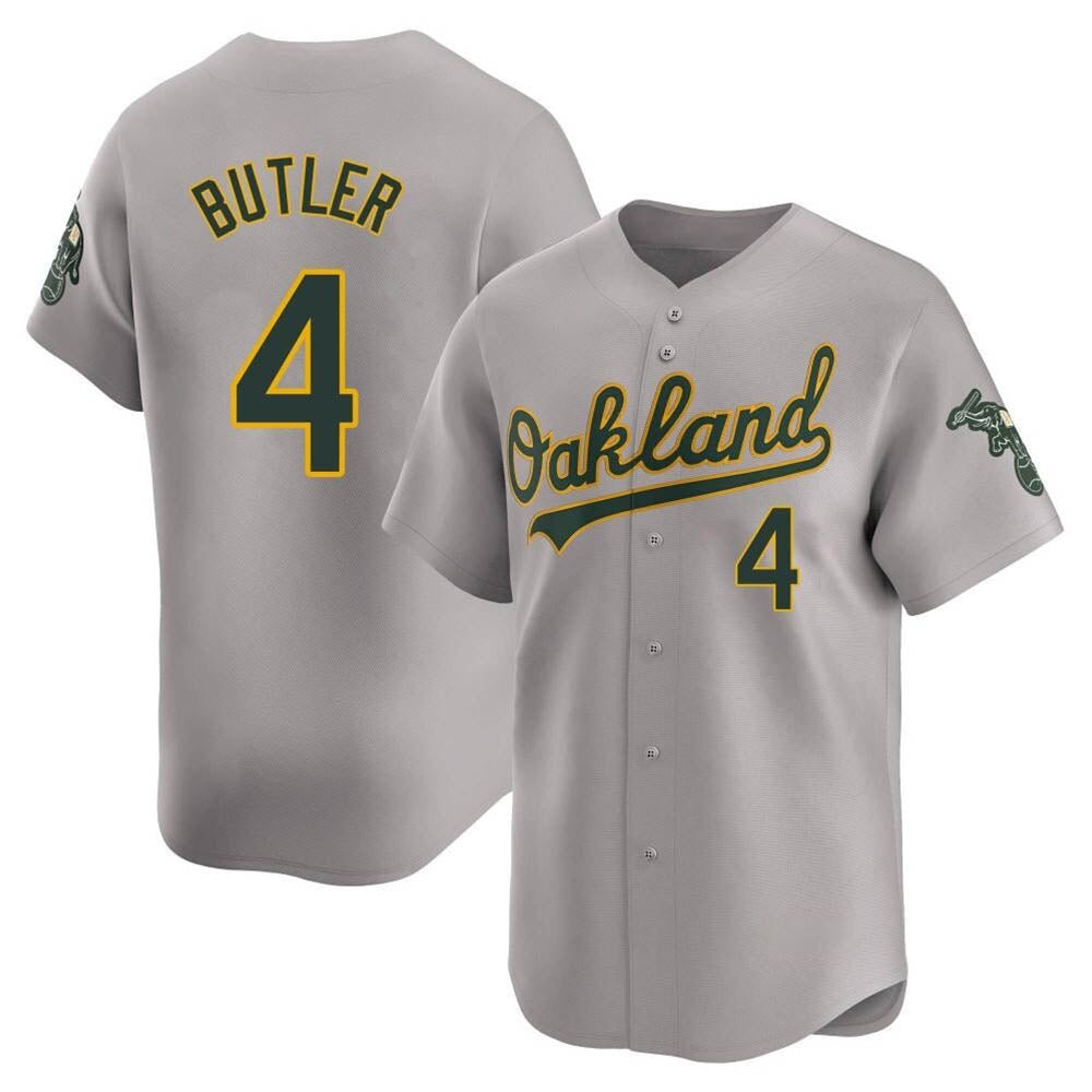 harde Athletics #4 Lawrence Butler player Gray Limited Away Stitched Jersey