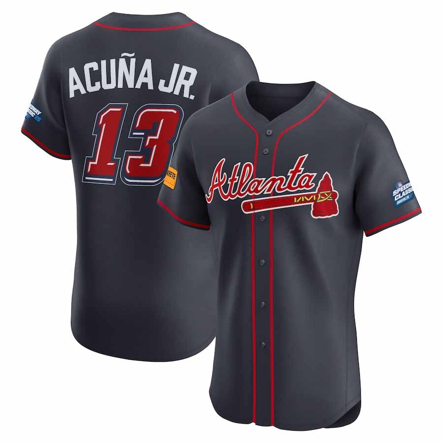 harde A.Braves #13 Ronald Acuna Jr. Navy 2025 Speedway Classic Alternate Elite Player Personalized Jersey