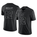 harde B.Bills #12 Jim Kelly Player Black RFLCTV Limited Stitched Jerseys