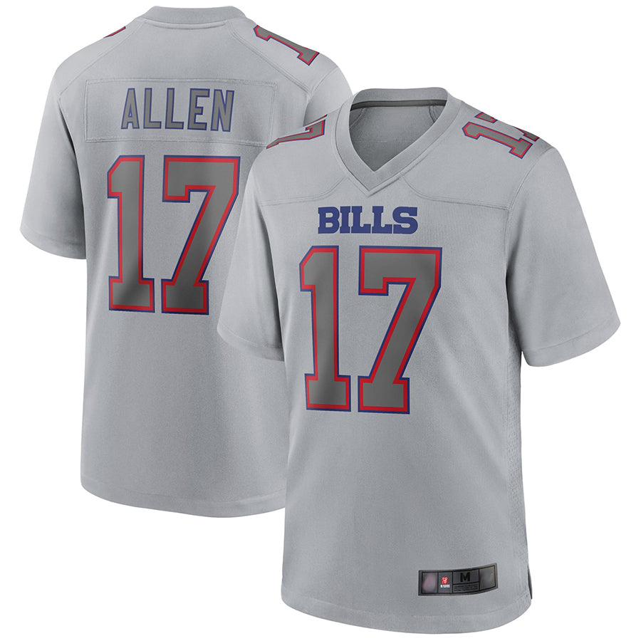harde B.Bills #17 Josh Allen Player Gray Game Stitched Jerseys