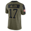 harde B.Bills #17 Josh Allen Player Salute To Service Olive  Stitched Jerseys