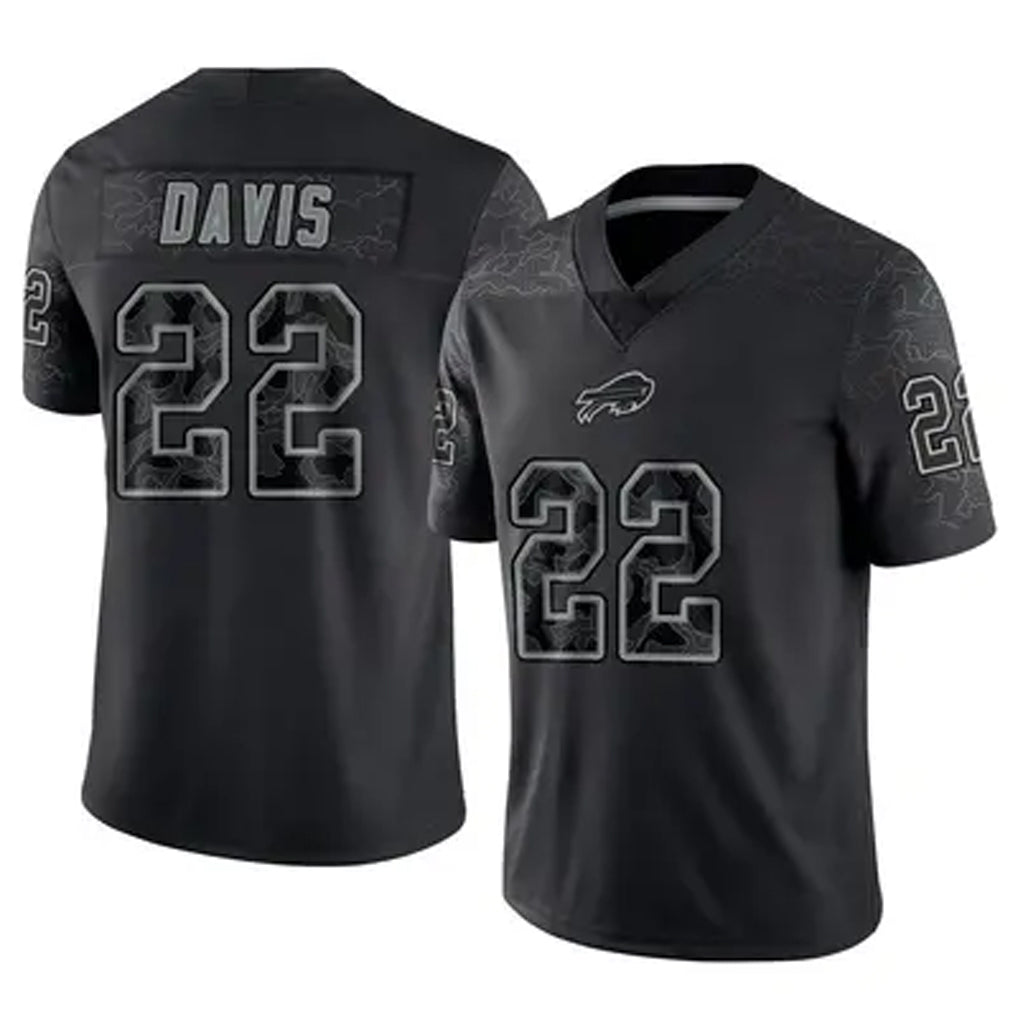harde B.Bills #22 Ray Davis Player Black RFLCTV Limited Stitched Jerseys