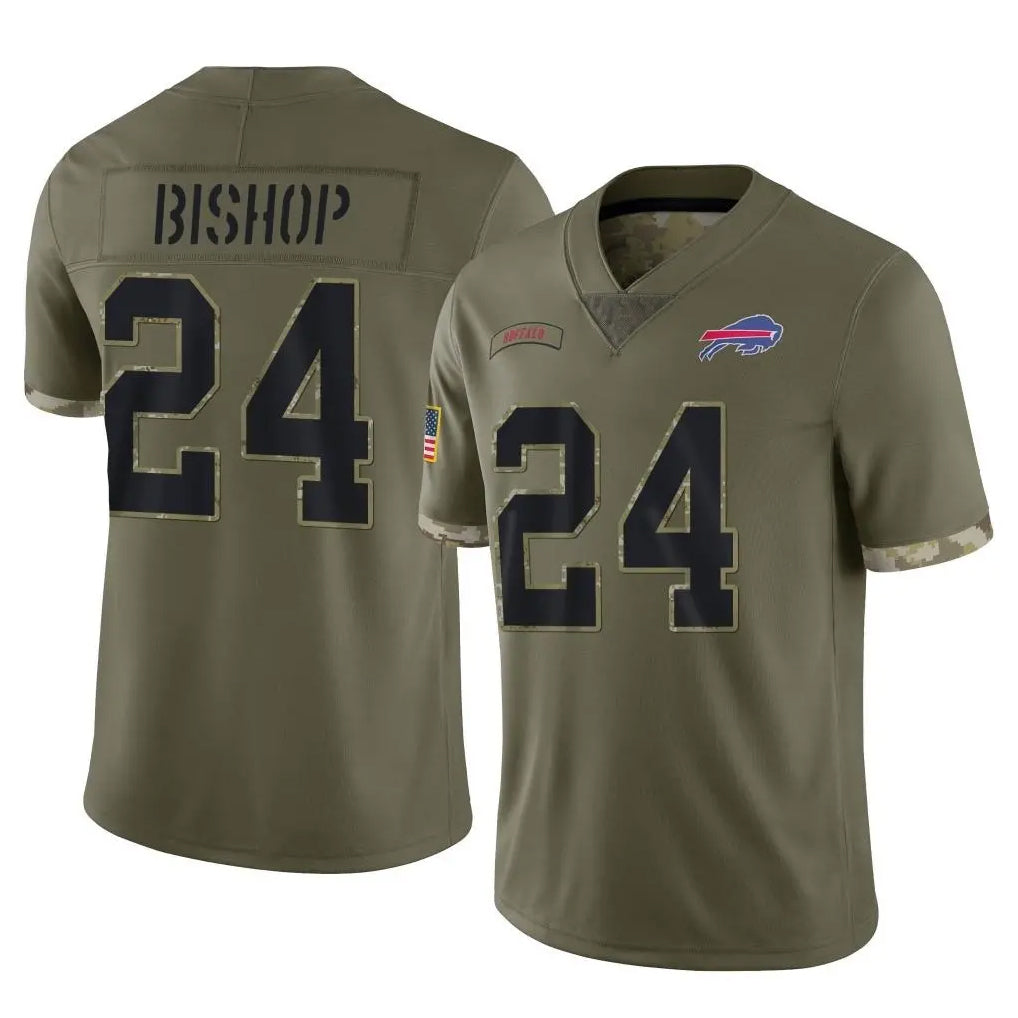 harde B.Bills #24 Cole Bishop Player Olive Salute To Service Game Stitched Jerseys