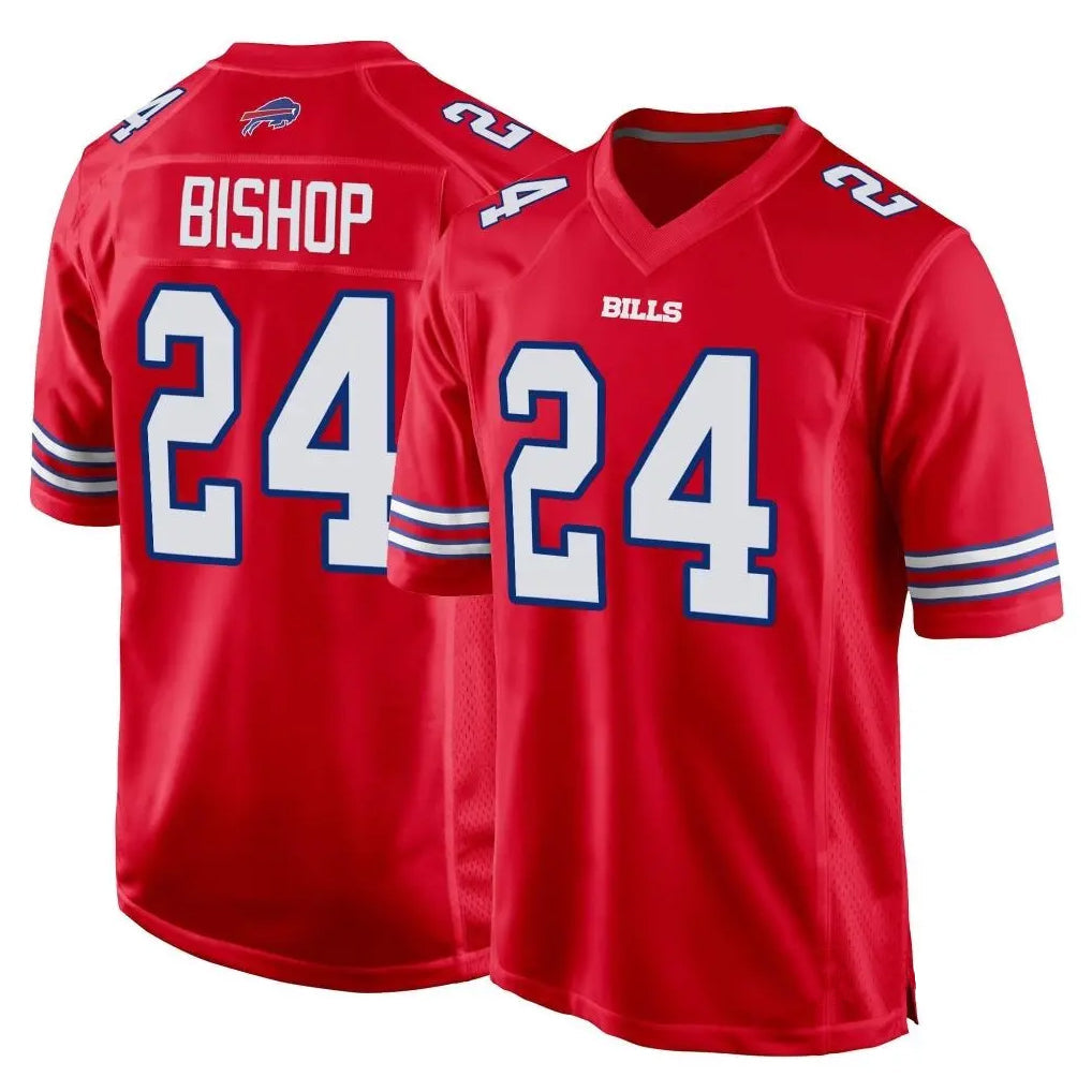 harde B.Bills #24 Cole Bishop Player Red Home Game Stitched Jerseys