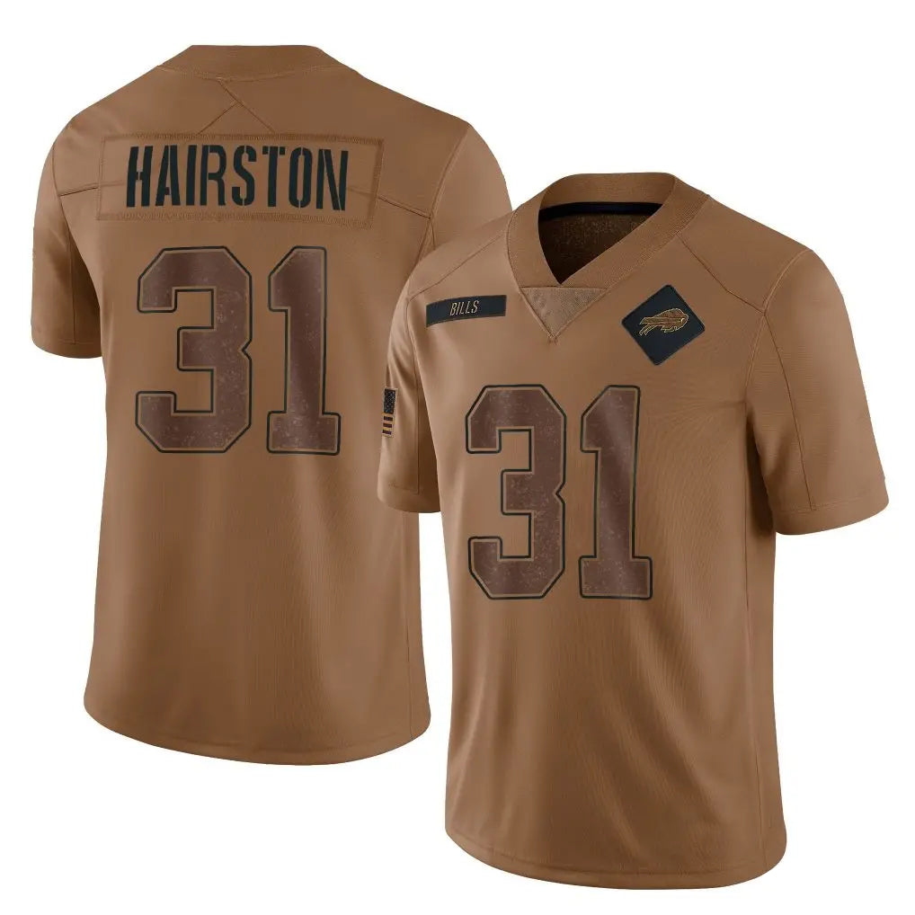harde B.Bills #31 Maxwell Hairston Player Brown Salute To Service Limited Stitched Jerseys