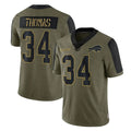 harde B.Bills #34 Thurman Thomas Player Olive Salute To Service Limited Stitched Jerseys