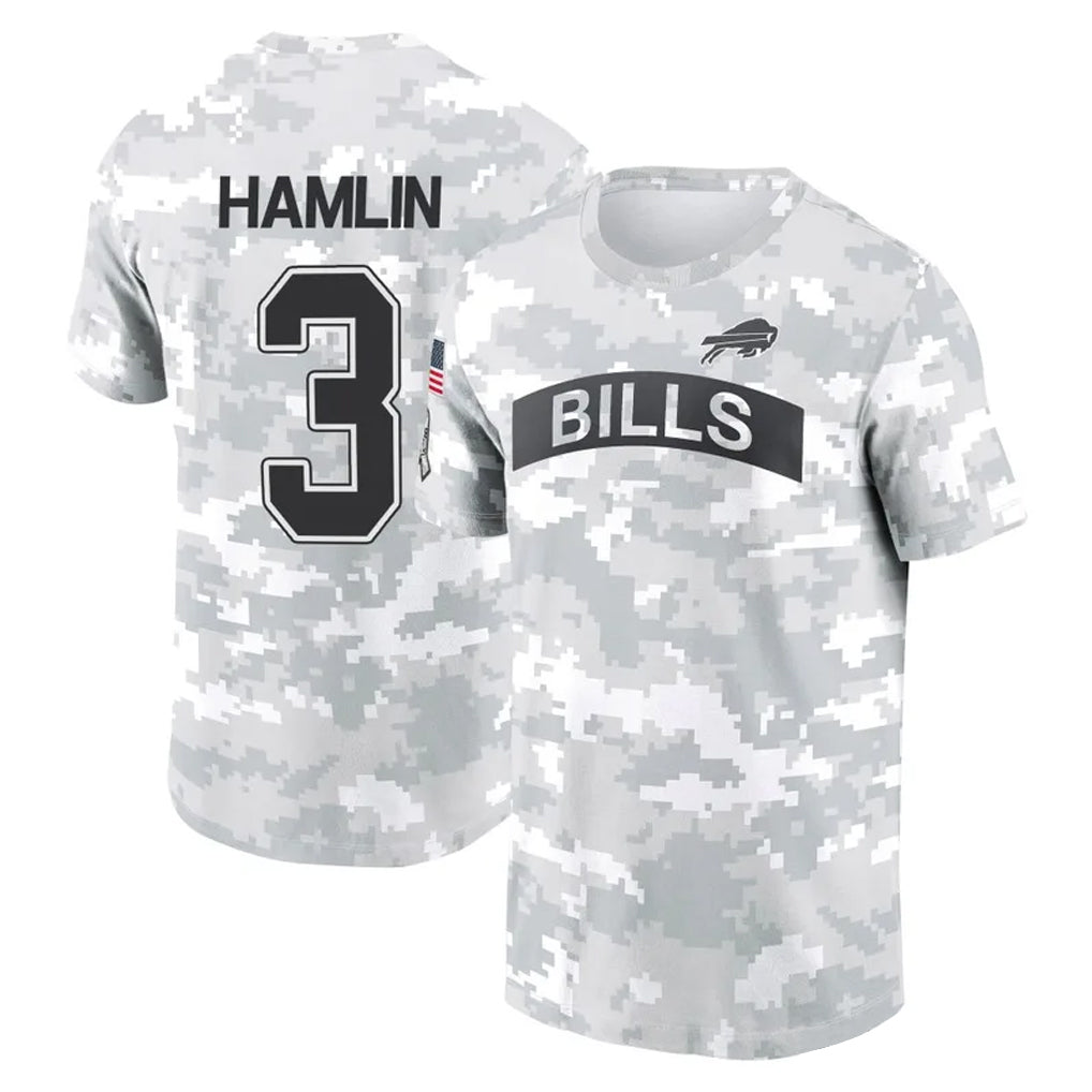 harde B.Bills #3 Damar Hamlin Player Arctic Camo Salute to Service T-Shirt Hoodies Stitched Jerseys