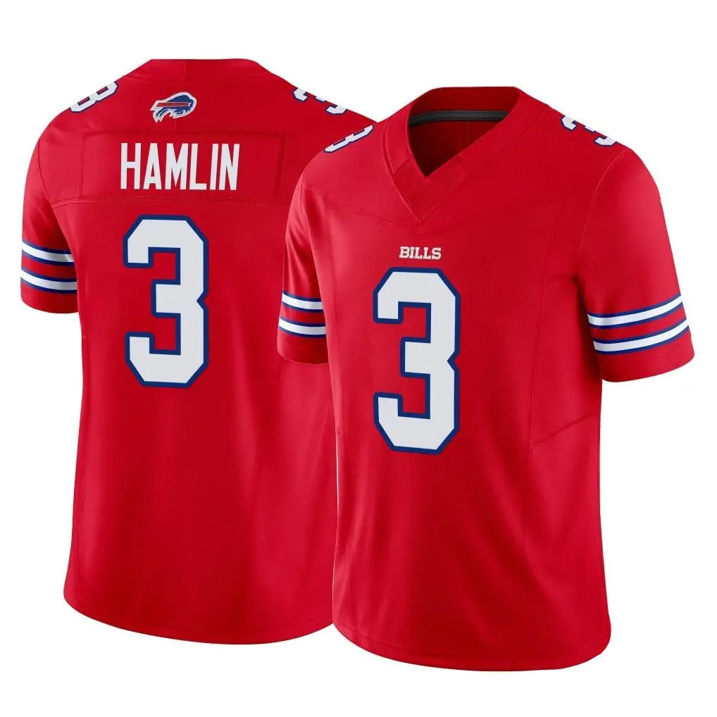 harde B.Bills #3 Damar Hamlin Player Red Vapor F.U.S.E. Jersey Limited Home Game Stitched Jerseys