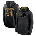 harde B.Bills #44 Joe Andreessen Player Black Salute to Service Hoodies Hame Stitched Jerseys