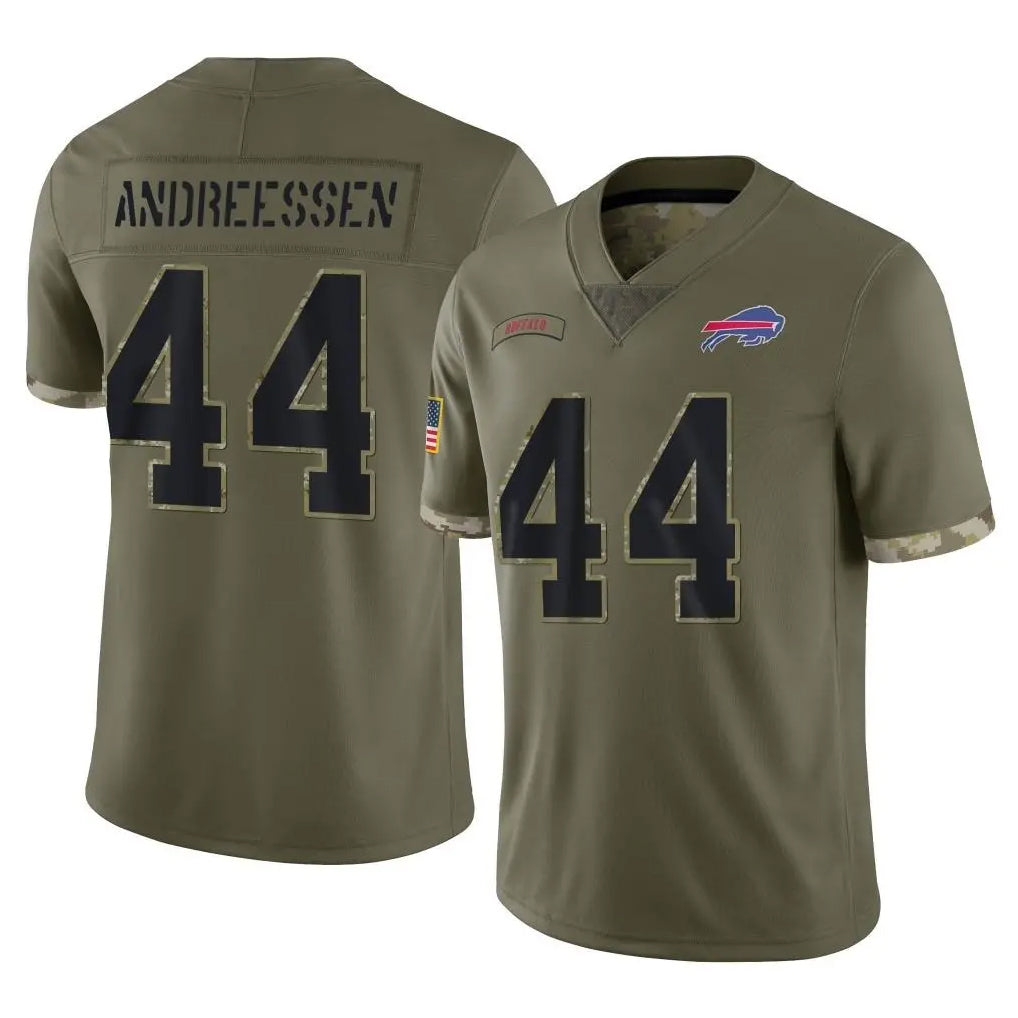 harde B.Bills #44 Joe Andreessen Player Olive Salute To Service Game Stitched Jerseys