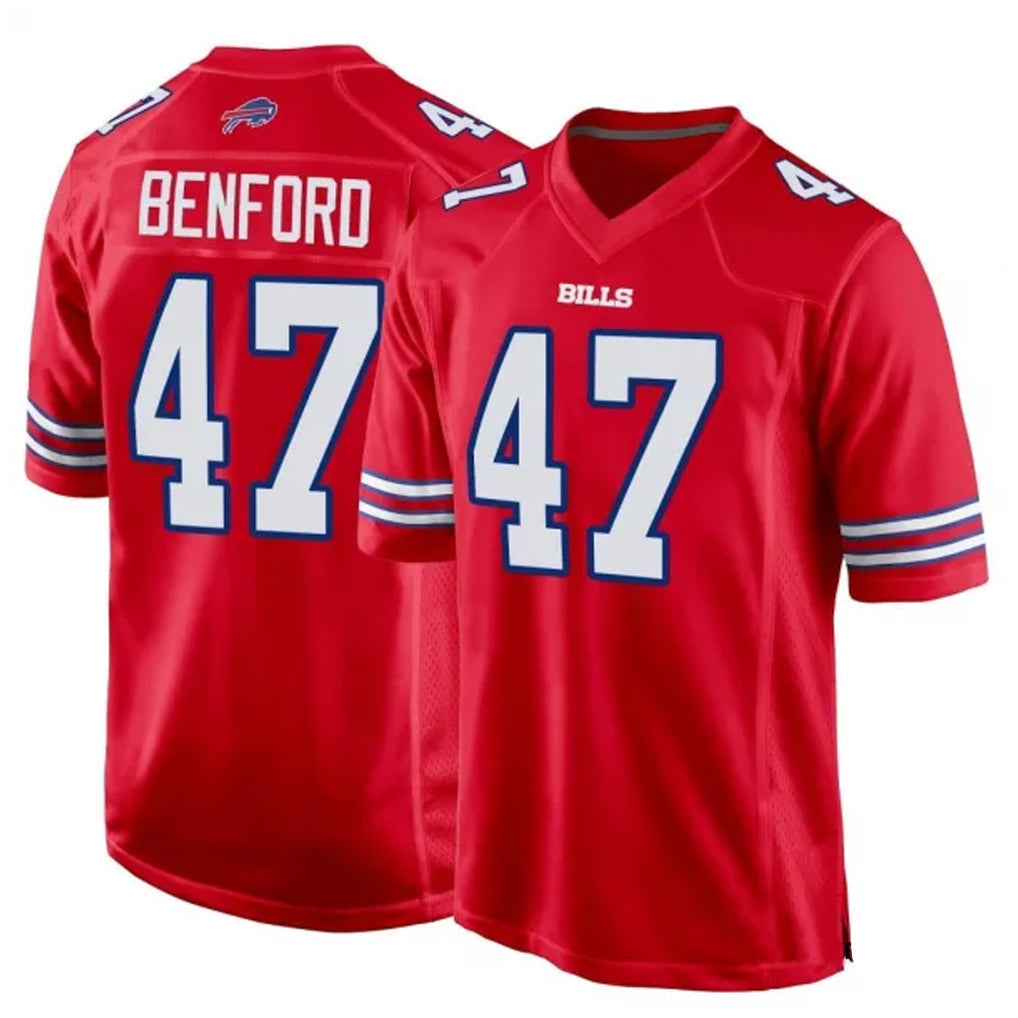 harde B.Bills #47 Christian Benford Player Red Home Game Stitched Jerseys