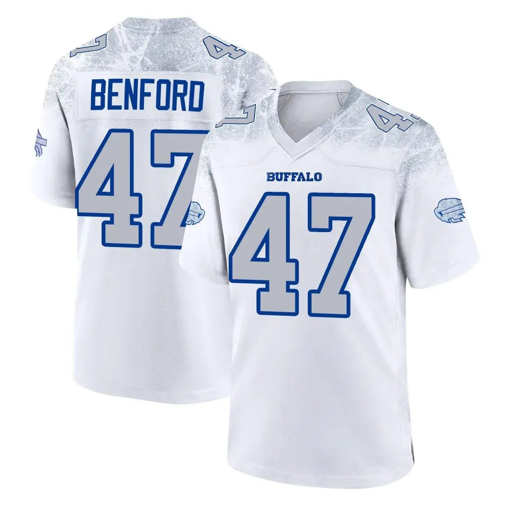 harde B.Bills #47 Christian Benford Player White Rivalries Collection Limited Stitched Jerseys