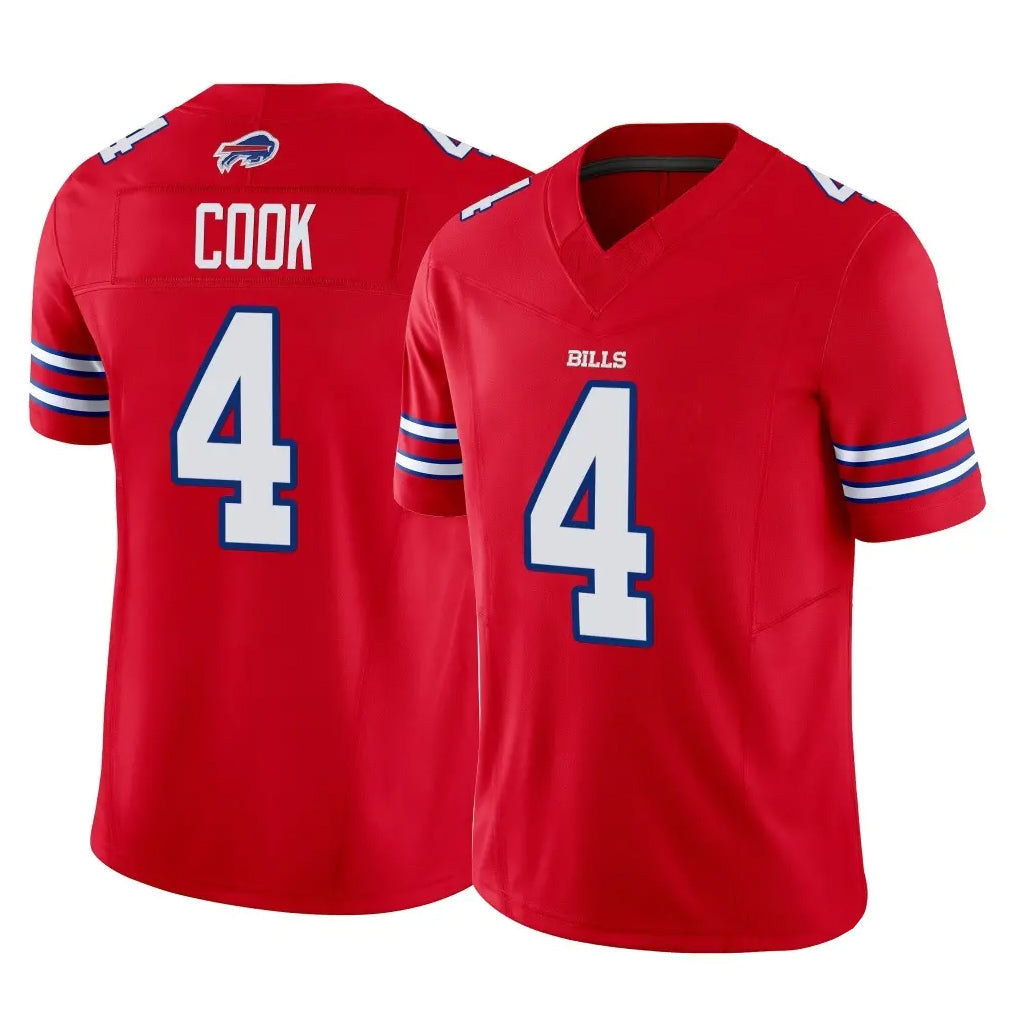 harde B.Bills #4 James Cook III Player Red Vapor F.U.S.E. Jersey Limited Home Game Stitched Jerseys