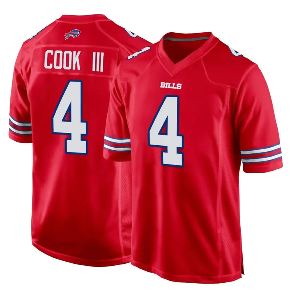 harde B.Bills #4 James Cook III Player Red Home Game Stitched Jerseys